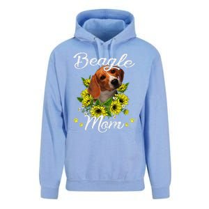 Funny Dog Mom Mothers Day Gift Sunflower Beagle Mom Unisex Surf Hoodie