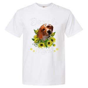 Funny Dog Mom Mothers Day Gift Sunflower Beagle Mom Garment-Dyed Heavyweight T-Shirt