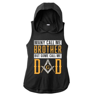 Freemason Dad Masonic Fraternal Freemasonry Square Compass Premium Ladies PosiCharge Tri-Blend Wicking Draft Hoodie Tank