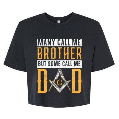 Freemason Dad Masonic Fraternal Freemasonry Square Compass Premium Bella+Canvas Jersey Crop Tee