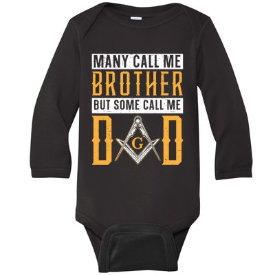 Freemason Dad Masonic Fraternal Freemasonry Square Compass Premium Baby Long Sleeve Bodysuit