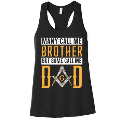 Freemason Dad Masonic Fraternal Freemasonry Square Compass Premium Women's Racerback Tank