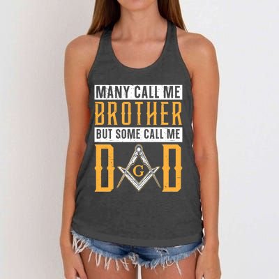 Freemason Dad Masonic Fraternal Freemasonry Square Compass Premium Women's Knotted Racerback Tank