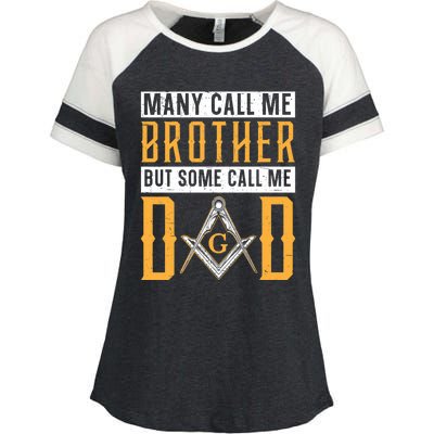 Freemason Dad Masonic Fraternal Freemasonry Square Compass Premium Enza Ladies Jersey Colorblock Tee