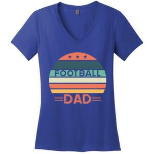 Football Dad Meaningful Gift FatherS Day Funny Sports Game Day Gift Women's V-Neck T-Shirt