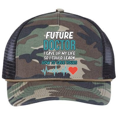 Future Doctor Medical Students Med School Graduate Graphic Gift Retro Rope Trucker Hat Cap