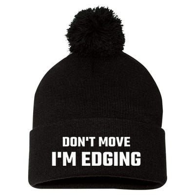 Funny DonT Move IM Edging Pom Pom 12in Knit Beanie