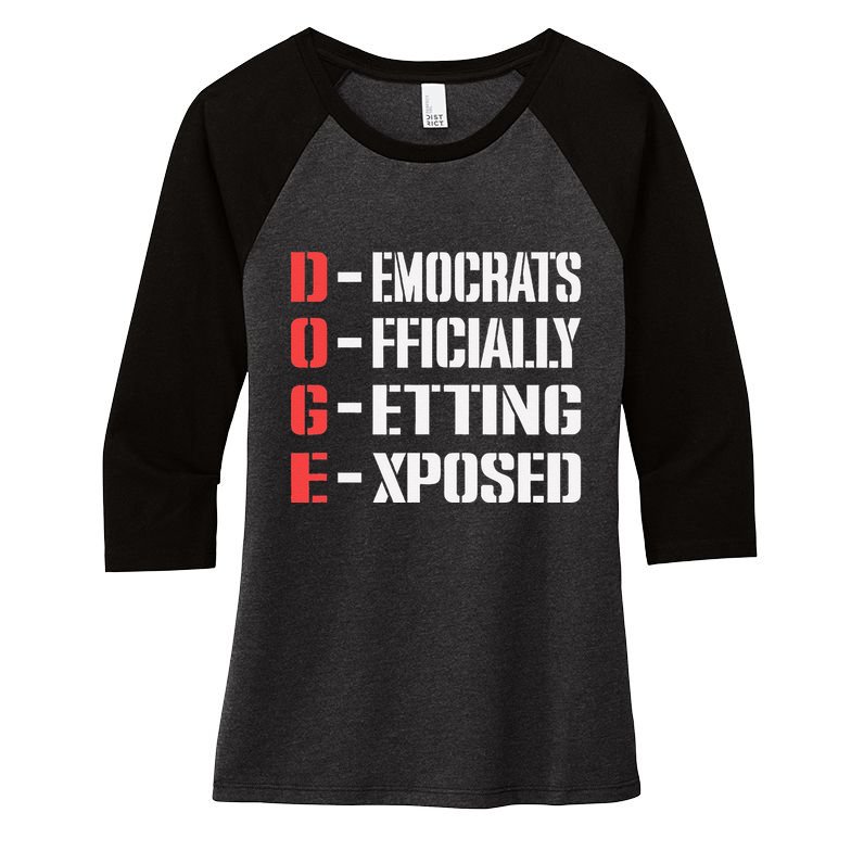 Funny Doge Meaning Government Corruption Exposed Women's Tri-Blend 3/4-Sleeve Raglan Shirt