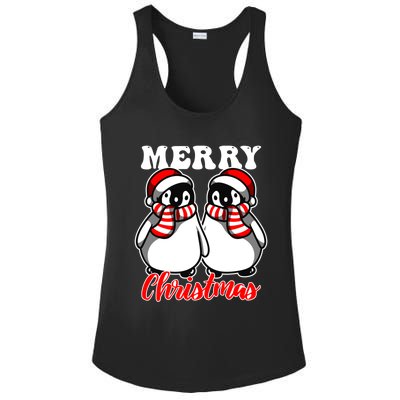 Festive Delight Merry Christmas Penguins Great Gift Ladies PosiCharge Competitor Racerback Tank