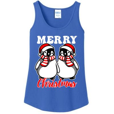 Festive Delight Merry Christmas Penguins Great Gift Ladies Essential Tank