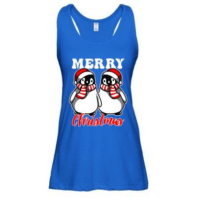 Festive Delight Merry Christmas Penguins Great Gift Ladies Essential Flowy Tank