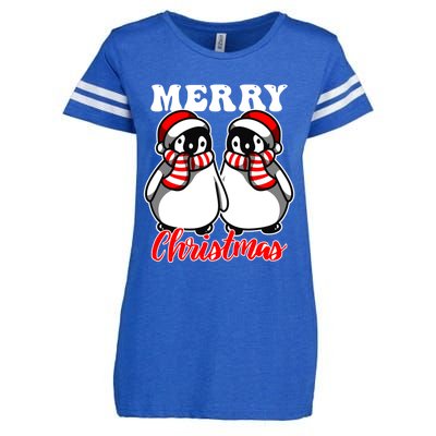 Festive Delight Merry Christmas Penguins Great Gift Enza Ladies Jersey Football T-Shirt