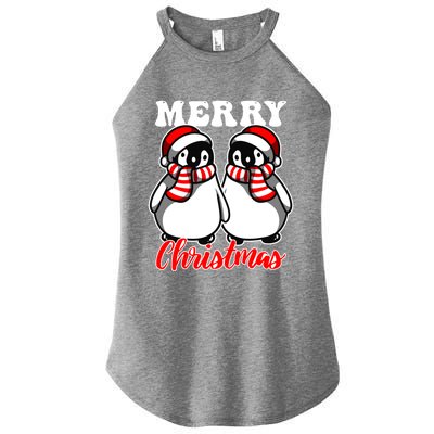 Festive Delight Merry Christmas Penguins Great Gift Women's Perfect Tri Rocker Tank