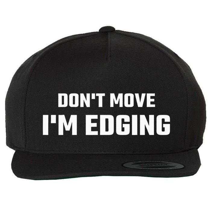 Funny Don't Move I'm Edging  Wool Snapback Cap
