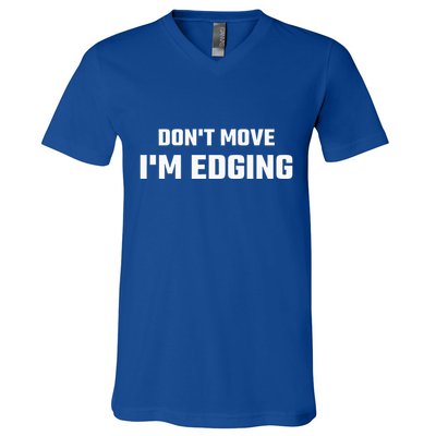 Funny Don't Move I'm Edging  V-Neck T-Shirt