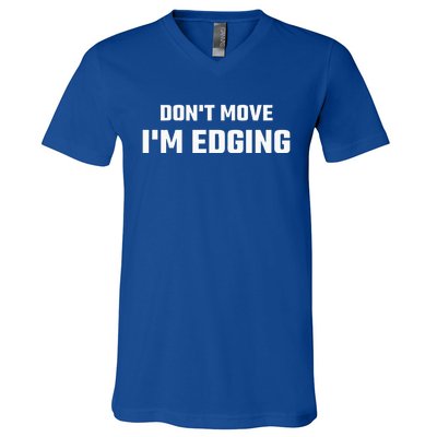 Funny Don't Move I'm Edging  V-Neck T-Shirt