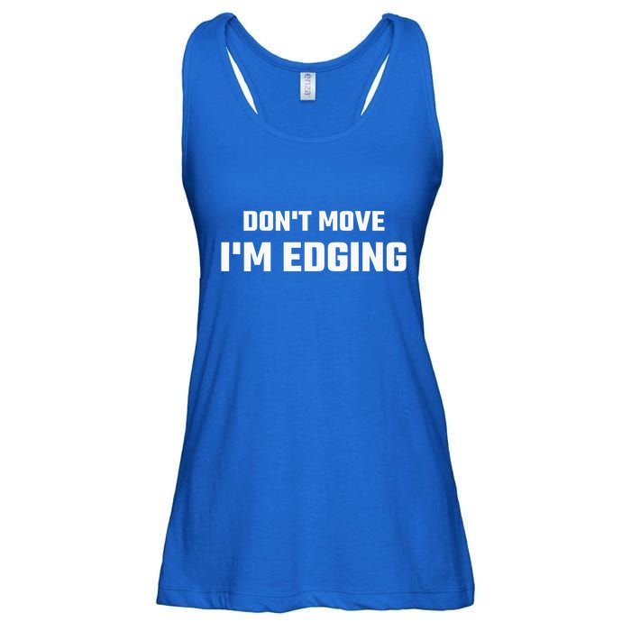 Funny Don't Move I'm Edging  Ladies Essential Flowy Tank