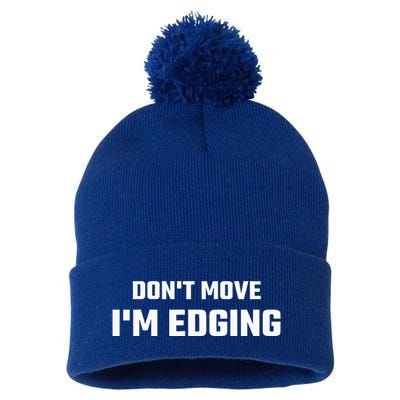 Funny Don't Move I'm Edging  Pom Pom 12in Knit Beanie