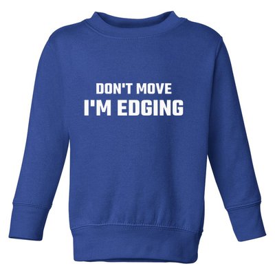 Funny Don't Move I'm Edging  Toddler Sweatshirt