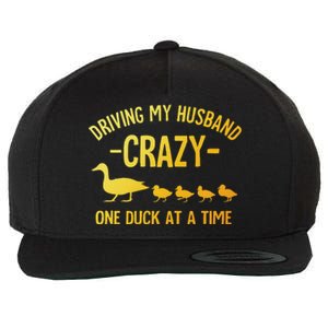 Funny Duck Mama Art For Wife Women Duck Themed Duck Lover Wool Snapback Cap