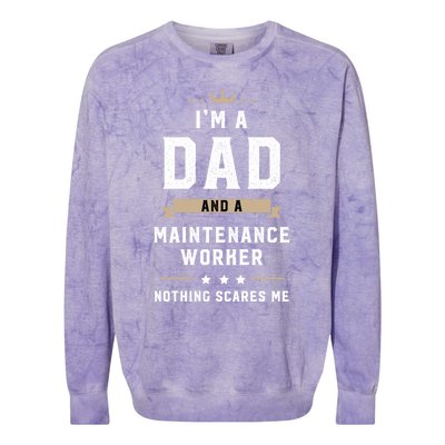 Funny Dad Maintenance Worker Fathers Day Gift Colorblast Crewneck Sweatshirt