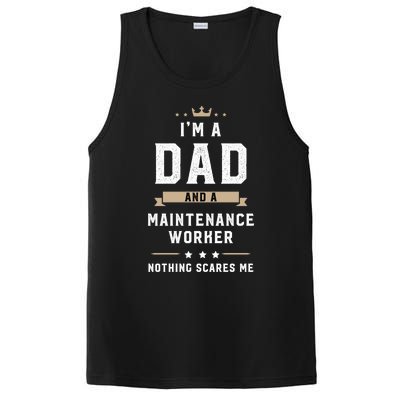 Funny Dad Maintenance Worker Fathers Day Gift PosiCharge Competitor Tank