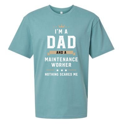 Funny Dad Maintenance Worker Fathers Day Gift Sueded Cloud Jersey T-Shirt