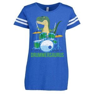 Funny Dinosaur Musician T Rex Drummer Boy Gift Drums Enza Ladies Jersey Football T-Shirt