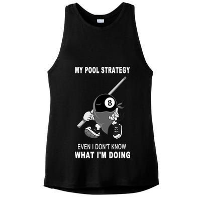 Father's Day My Pool Strategy Funny Billiards Pool Player Gift For Dad Ladies PosiCharge Tri-Blend Wicking Tank