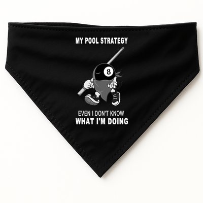 Father's Day My Pool Strategy Funny Billiards Pool Player Gift For Dad USA-Made Doggie Bandana