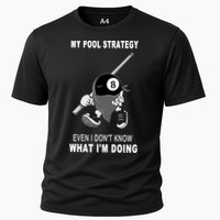 Father's Day My Pool Strategy Funny Billiards Pool Player Gift For Dad Performance Shirt