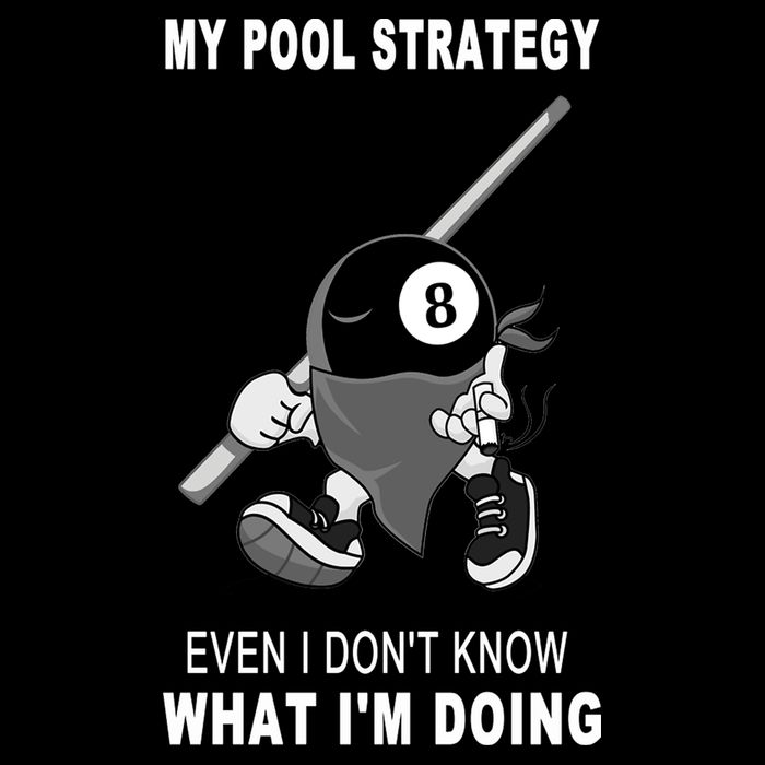 Father's Day My Pool Strategy Funny Billiards Pool Player Gift For Dad Drawstring Bag