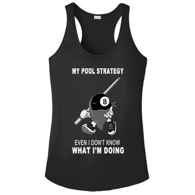 Father's Day My Pool Strategy Funny Billiards Pool Player Gift For Dad Ladies PosiCharge Competitor Racerback Tank