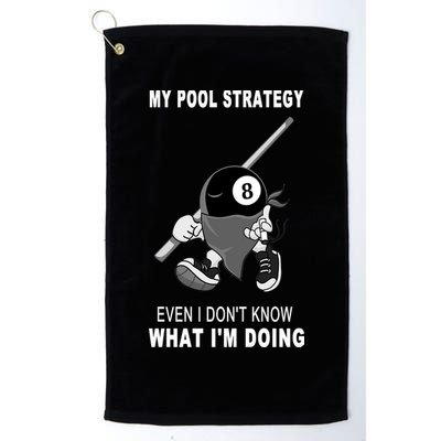 Father's Day My Pool Strategy Funny Billiards Pool Player Gift For Dad Golf Towel