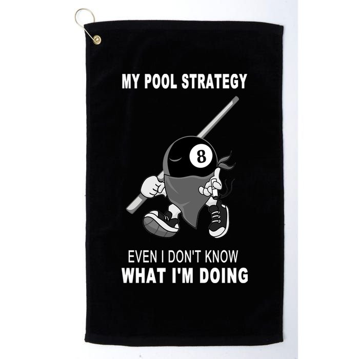 Father's Day My Pool Strategy Funny Billiards Pool Player Gift For Dad Golf Towel