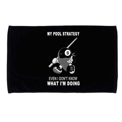 Father's Day My Pool Strategy Funny Billiards Pool Player Gift For Dad Microfiber Hand Towel
