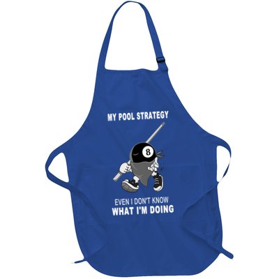Father's Day My Pool Strategy Funny Billiards Pool Player Gift For Dad Apron