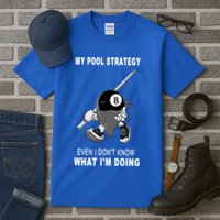 Father's Day My Pool Strategy Funny Billiards Pool Player Gift For Dad Tall T-Shirt