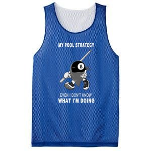 Father's Day My Pool Strategy Funny Billiards Pool Player Gift For Dad Mesh Reversible Basketball Jersey Tank