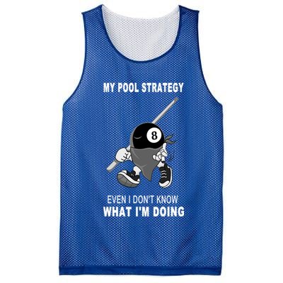 Father's Day My Pool Strategy Funny Billiards Pool Player Gift For Dad Mesh Reversible Basketball Jersey Tank