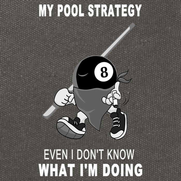 Father's Day My Pool Strategy Funny Billiards Pool Player Gift For Dad Cotton Canvas Backpack