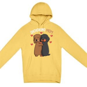 Funny Dachshund Mom Weenie Gift Premium Pullover Hoodie