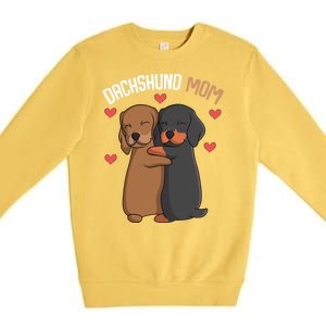 Funny Dachshund Mom Weenie Gift Premium Crewneck Sweatshirt