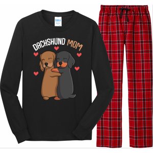 Funny Dachshund Mom Weenie Gift Long Sleeve Pajama Set