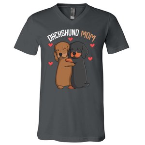 Funny Dachshund Mom Weenie Gift V-Neck T-Shirt