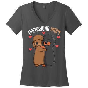 Funny Dachshund Mom Weenie Gift Women's V-Neck T-Shirt