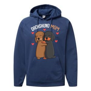 Funny Dachshund Mom Weenie Gift Performance Fleece Hoodie