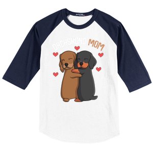 Funny Dachshund Mom Weenie Gift Baseball Sleeve Shirt