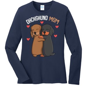 Funny Dachshund Mom Weenie Gift Ladies Long Sleeve Shirt