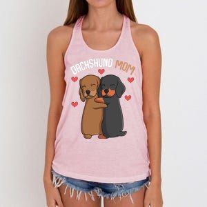 Funny Dachshund Mom Weenie Gift Women's Knotted Racerback Tank